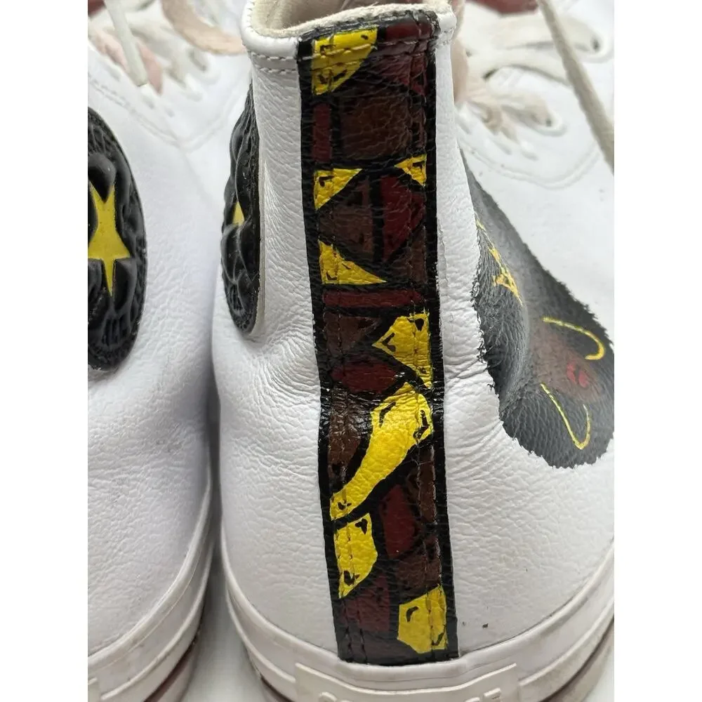 Custom Painted African Queen Hi Top White Leather Converse Chuck Taylor Womens 9 - Picture 5 of 16